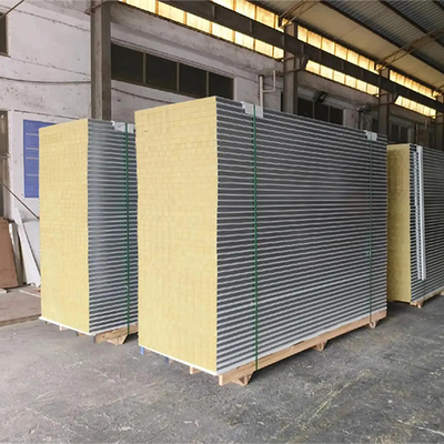 কেনা Huaao Fireproof Heat Preservation Sound Insulation Rock Wool Sandwich Panel Wall Roof Sheet Metal Clean Room Panels online manufacture